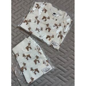Charming Reindeer Kids Set - White and Brown 9-12 months